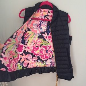 Lilly Pulitzer Navy Cora Down Vest